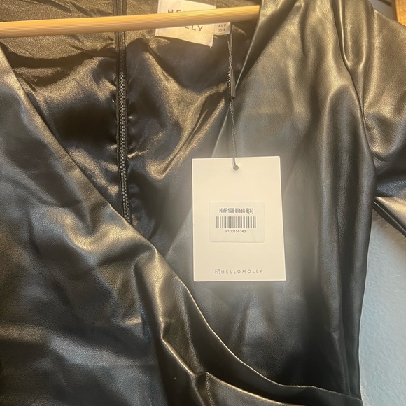 black faux leather dress - Picture 2 of 3